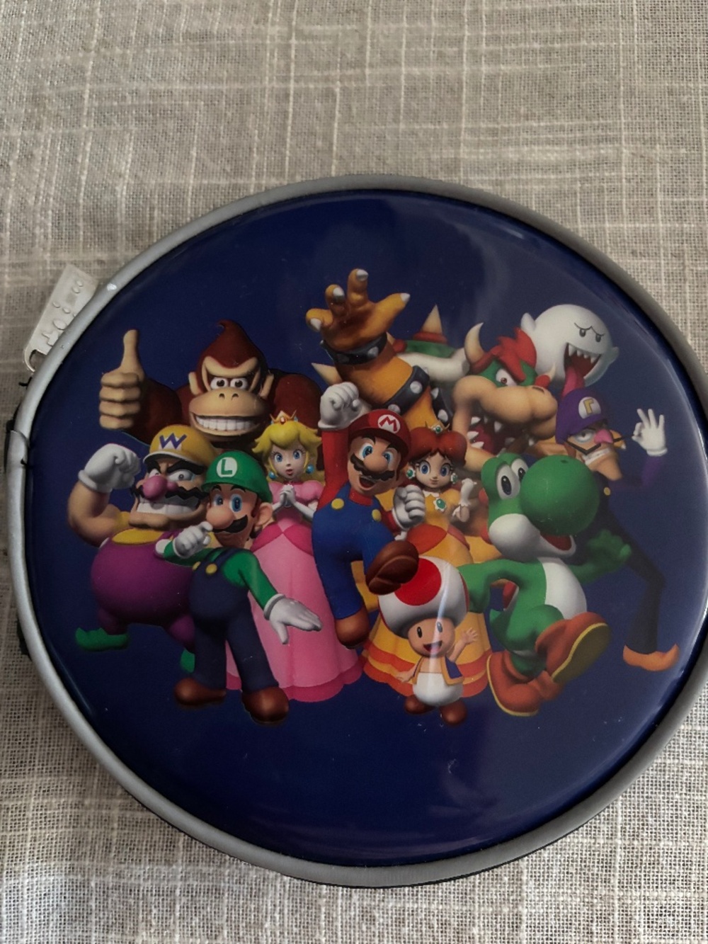 Vintage Super Mario Bros. Zippered Round Disc Case – Holds 12 Discs